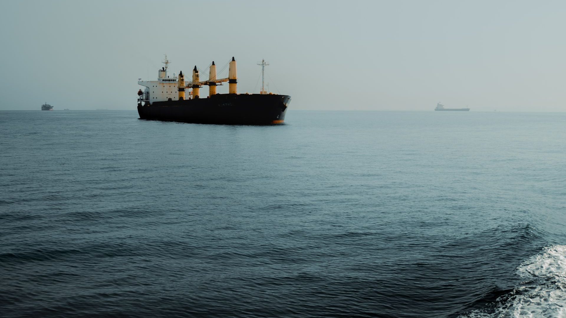 Cargo vessel underway